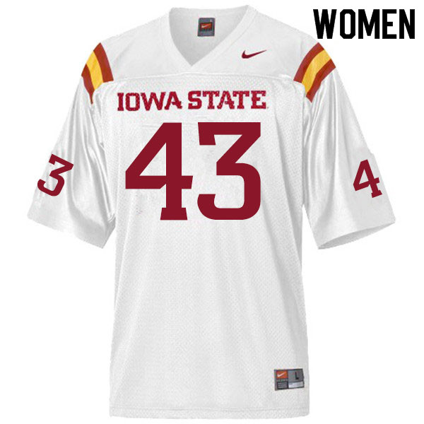 Iowa State Cyclones Women's #43 Dae'Shawn Davis Nike NCAA Authentic White College Stitched Football Jersey ZX42C25LU
